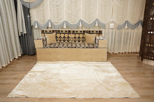 Beige Baghdad Sprinkles: Single Floor Sofa – Arabic Sofa – Bohemian Floor Seating Sofa – Traditional Arabic Majlis