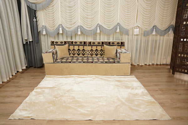 Loveseat Bodenssofa, Arabisches Bodenkissen, Diwan Sofagarnituren, Sofa im Nahen Osten, Ottomanisches Kissenset, Handgefertigtes Arabisches Bodenssofa