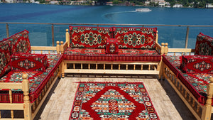 Floor Cushions Set, Arabic Floor Seating, Patio Furniture, Wooden Bench Sofa Sets, Arabic Majlis Set, Arabic Seating Jalsah, Traditional Wooden Bench, Yemeni Majlis, Garden Sofa Set