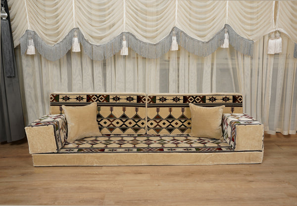 Traditional Arabic Floor Cushion, Diwan Sofa Sets, Ottoman Cushion, Handmade Arabic Floor Sofa, Arabic Majlis Sofa, Turkish Floor Sofa