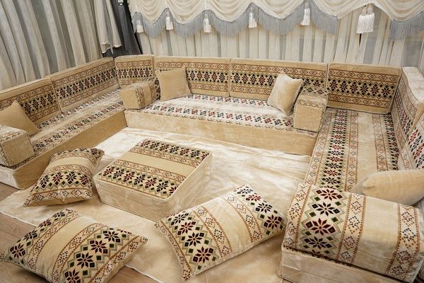 كنبة تركية أرضية، كنبة بوهو أرضية، طقم كنب ديوان، كنبة على الطراز المغربي، كنبة عربية أرضية مع وسائد، طقم جلسة عربية