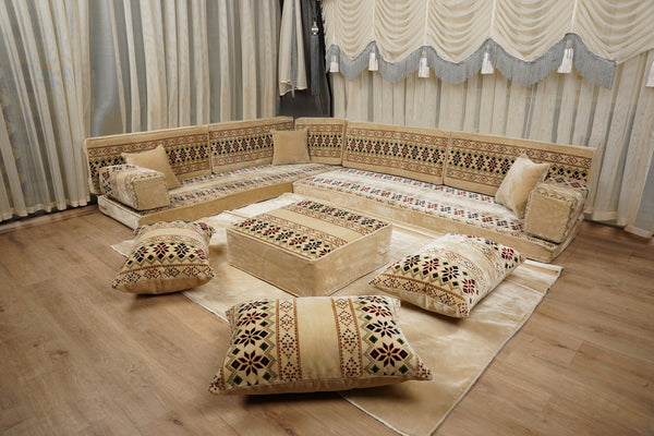 كنبة تركية أرضية، كنبة بوهو أرضية، طقم كنب ديوان، كنبة على الطراز المغربي، كنبة عربية أرضية مع وسائد، طقم جلسة عربية