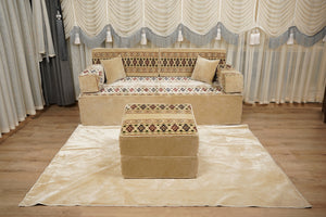U-förmiges Bodenssofa, Boho-Bodencouches, Diwan-Sofa-Sets, nahöstliches Sofa, Sofa im marokkanischen Stil, arabisches Bodenssofa mit Kissen