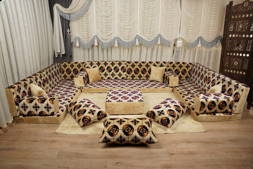 Arabic Floor Sofa, Floor Cushion Set, Handmade Arabic Sofa, Turkish Floor Sofa, Diwan Sofa Sets, Moroccan Style Couch