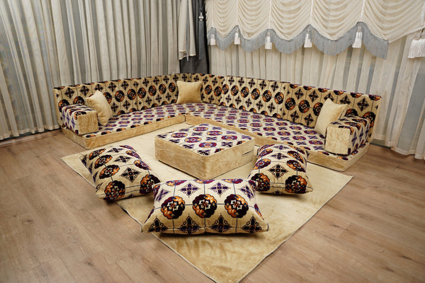طقم وسائد أرضية، كنبة أرضية تركية، طقم كنب ديوان، كنبة مغربية، طقم كنب مقسم، طقم كنب غرفة معيشة على طراز بوهو، كنبة أرضية عربية