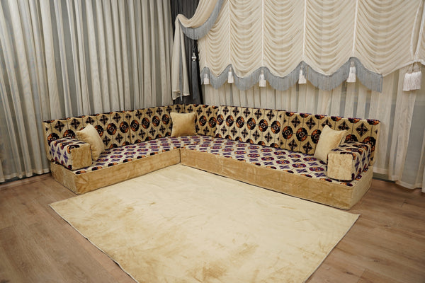 طقم وسائد أرضية، كنبة أرضية تركية، طقم كنب ديوان، كنبة مغربية، طقم كنب مقسم، طقم كنب غرفة معيشة على طراز بوهو، كنبة أرضية عربية