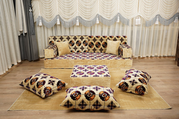 طقم وسائد أرضية، كنبة أرضية تركية، طقم كنب ديوان، كنبة مغربية، طقم كنب مقسم، طقم كنب غرفة معيشة على طراز بوهو، كنبة أرضية عربية