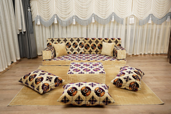 Arabic Floor Sofa, Floor Cushion Set, Handmade Arabic Sofa, Turkish Floor Sofa, Diwan Sofa Sets, Moroccan Style Couch