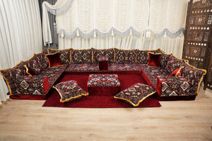 Diwan Sofa Sets, ريكة مجالس, Ottoman Cushion Set, Handmade Floor Seating Sofa, Sectional Floor Sofa, Boho Floor Couch, Traditional Floor Sofa