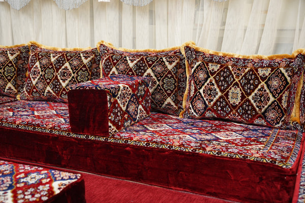 Diwan Sofa Sets, ريكة مجالس, Ottoman Cushion Set, Handmade Floor Seating Sofa, Sectional Floor Sofa, Boho Floor Couch, Traditional Floor Sofa