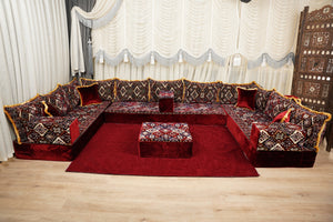 Diwan Sofa Sets, ريكة مجالس, Ottoman Cushion Set, Handmade Floor Seating Sofa, Sectional Floor Sofa, Boho Floor Couch, Traditional Floor Sofa
