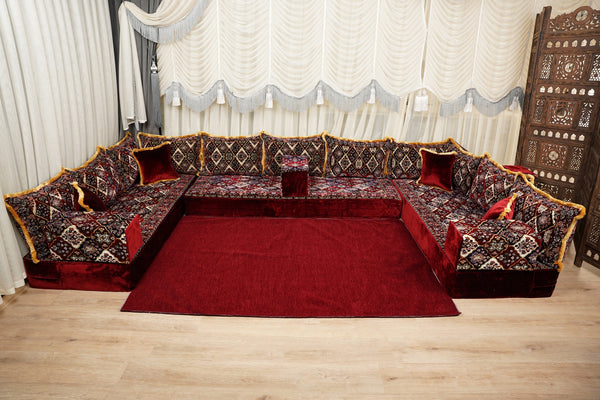 Diwan Sofa Sets, ريكة مجالس, Ottoman Cushion Set, Handmade Floor Seating Sofa, Sectional Floor Sofa, Boho Floor Couch, Traditional Floor Sofa
