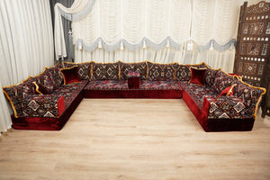 Diwan Sofa Sets, ريكة مجالس, Ottoman Cushion Set, Handmade Floor Seating Sofa, Sectional Floor Sofa, Boho Floor Couch, Traditional Floor Sofa