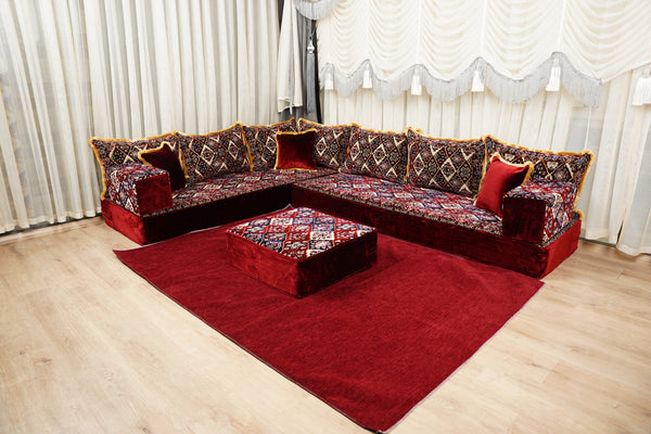 Diwan Sofa Sets, ريكة مجالس, Ottoman Cushion Set, Handmade Floor Seating Sofa, Sectional Floor Sofa, Boho Floor Couch, Traditional Floor Sofa