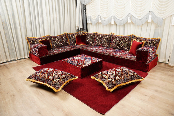 Diwan Sofa Sets, ريكة مجالس, Ottoman Cushion Set, Handmade Floor Seating Sofa, Sectional Floor Sofa, Boho Floor Couch, Traditional Floor Sofa