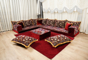 Diwan Sofa Sets, ريكة مجالس, Ottoman Cushion Set, Handmade Floor Seating Sofa, Sectional Floor Sofa, Boho Floor Couch, Traditional Floor Sofa