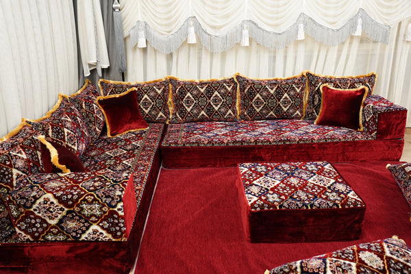 Diwan Sofa Sets, ريكة مجالس, Ottoman Cushion Set, Handmade Floor Seating Sofa, Sectional Floor Sofa, Boho Floor Couch, Traditional Floor Sofa