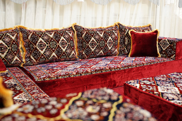 Diwan Sofa Sets, ريكة مجالس, Ottoman Cushion Set, Handmade Floor Seating Sofa, Sectional Floor Sofa, Boho Floor Couch, Traditional Floor Sofa