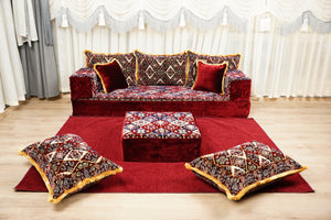 Diwan Sofa Sets, ريكة مجالس, Ottoman Cushion Set, Handmade Floor Seating Sofa, Sectional Floor Sofa, Boho Floor Couch, Traditional Floor Sofa