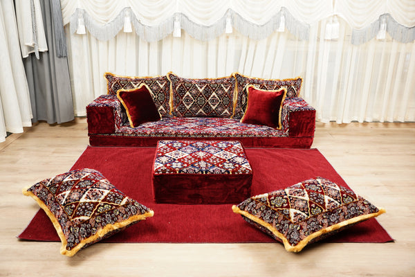 8'' Thickness Diwan Sofa Sets, ريكة مجالس, Handmade Floor Seating Sofa, Boho Floor Couch, Moroccan Cushion, Ethnic Floor Cushion