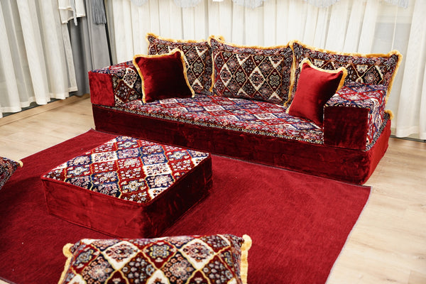Diwan Sofa Sets, ريكة مجالس, Ottoman Cushion Set, Handmade Floor Seating Sofa, Sectional Floor Sofa, Boho Floor Couch, Traditional Floor Sofa