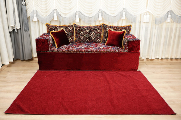 Boho Floor Couches, Diwan Sofa Sets, Velvet Majlis Sofa, Ottoman Cushion Set, Handmade Floor Seating Sofa, Sectional Floor Sofa