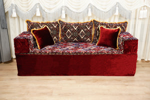 Boho Floor Couches, Diwan Sofa Sets, Velvet Majlis Sofa, Ottoman Cushion Set, Handmade Floor Seating Sofa, Sectional Floor Sofa