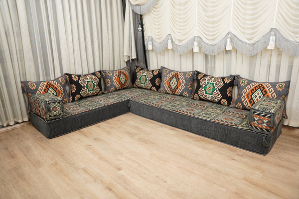 Ottoman Floor Sofa Seating Set, Traditional Sofa Set, Diwan Sofa Sets, Arabic Majlis Sofa, Moroccan Sofa Set, Ottoman Couch