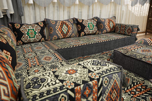Ottoman Floor Sofa Seating Set, Traditional Sofa Set, Diwan Sofa Sets, Arabic Majlis Sofa, Moroccan Sofa Set, Ottoman Couch
