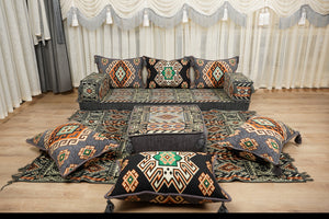 Ottoman Floor Sofa Seating Set, Traditional Sofa Set, Diwan Sofa Sets, Arabic Majlis Sofa, Moroccan Sofa Set, Ottoman Couch