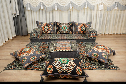 Ottoman Floor Sofa Seating Set, Traditional Sofa Set, Diwan Sofa Sets, Arabic Majlis Sofa, Moroccan Sofa Set, Ottoman Couch