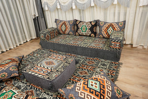 Ottoman Floor Sofa Seating Set, Traditional Sofa Set, Diwan Sofa Sets, Arabic Majlis Sofa, Moroccan Sofa Set, Ottoman Couch