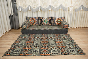 Ottoman Floor Sofa Seating Set, Traditional Sofa Set, Diwan Sofa Sets, Arabic Majlis Sofa, Moroccan Sofa Set, Ottoman Couch