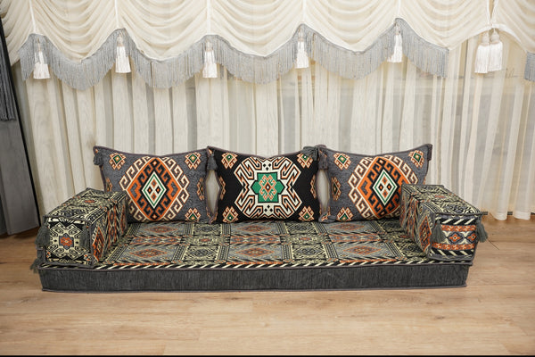 Ottoman Floor Sofa Seating Set, Traditional Sofa Set, Diwan Sofa Sets, Arabic Majlis Sofa, Moroccan Sofa Set, Ottoman Couch