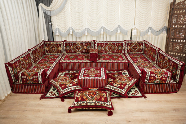 Boho Floor Seating, Arabic Sofa Set, Diwan Sofa Sets, جلوس عربي على الأرض,  Boho Floor Seating, Traditional Floor Sofa, Arabic Jalsa Set