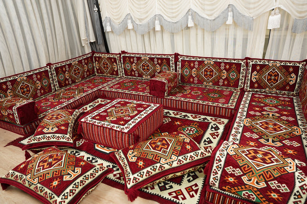 Boho Floor Seating, Arabic Sofa Set, Diwan Sofa Sets, جلوس عربي على الأرض,  Boho Floor Seating, Traditional Floor Sofa, Arabic Jalsa Set