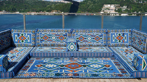 8'' Thickness U Sofa Set, Floor Seating Set, Arabic Sofa, Moroccan Sofa Seating Set