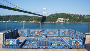 8'' Thickness U Sofa Set, Floor Seating Set, Arabic Sofa, Moroccan Sofa Seating Set