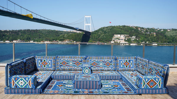 8'' Thickness U Sofa Set, Floor Seating Set, Arabic Sofa, Moroccan Sofa Seating Set