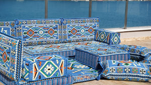 8'' Thickness L Sofa Set, Arabic Sofa Seating, Floor Pillow, Corner Floor Couch, Sectional Sofa Set