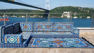 8'' Thickness L Sofa Set, Arabic Sofa Seating, Floor Pillow, Corner Floor Couch, Sectional Sofa Set