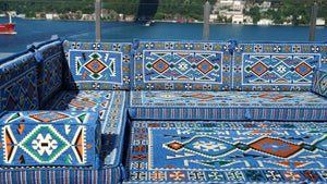 8'' Thickness L Sofa Set, Arabic Sofa Seating, Floor Pillow, Corner Floor Couch, Sectional Sofa Set