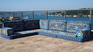 8'' Thickness L Sofa Set, Arabic Sofa Seating, Floor Pillow, Corner Floor Couch, Sectional Sofa Set