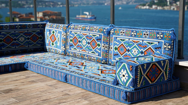 8'' Thickness L Sofa Set, Arabic Sofa Seating, Floor Pillow, Corner Floor Couch, Sectional Sofa Set