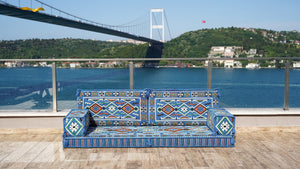 8'' Thickness Sofa Set, Floor Couches, Blue Arabic Floor Sofa, Pallet Sofa, Floor Cushions, Sectional Sofa, Arabic Majlis