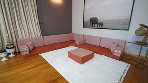 Turkish Sofa, Entryway Bench, Bohemian Furniture, Floor Seating Set, Arabic Floor Cushions, Arabic Sofa, Linen Sofas