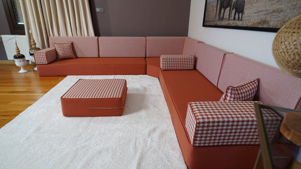 Turkish Sofa, Entryway Bench, Bohemian Furniture, Floor Seating Set, Arabic Floor Cushions, Arabic Sofa, Linen Sofas