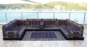 8'' Thickness U Sofa Set, Floor Cushions, Arabic Majlis Seating, Turkish Floor Seating