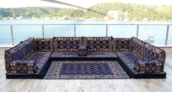 8'' Thickness U Sofa Set, Floor Cushions, Arabic Majlis Seating, Turkish Floor Seating