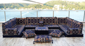 8'' Thickness U Sofa Set, Floor Cushions, Arabic Majlis Seating, Turkish Floor Seating